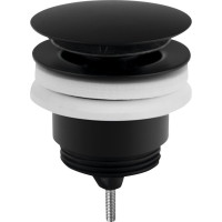 Omp Tea Umyvadlová výpust 5/4“, click-clack, velká zátka, 10-45mm, černá mat 7532.310.5X