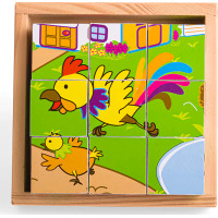 Bigjigs Toys Obrázkové kostky kubusy Zvířátka 9 kostek