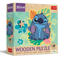TREFL Dřevěné obrysové puzzle Stitch 50 dílků