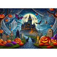 WOODEN CITY Dřevěné puzzle Halloweenský hrad 1010 dílků