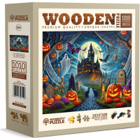 WOODEN CITY Dřevěné puzzle Halloweenský hrad 1010 dílků