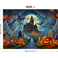 WOODEN CITY Dřevěné puzzle Halloweenský hrad 1010 dílků