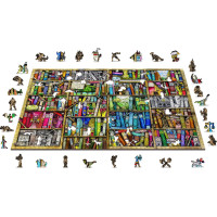 WOODEN CITY Dřevěné puzzle Police s knihami 1010 dílků