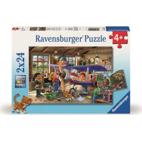 RAVENSBURGER Puzzle Staň se opravářem letadel a vlaků! 2x24 dílků