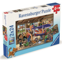 RAVENSBURGER Puzzle Staň se opravářem letadel a vlaků! 2x24 dílků