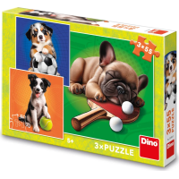 DINO Puzzle Psí sportovci 3x55 dílků