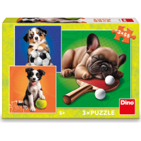 DINO Puzzle Psí sportovci 3x55 dílků