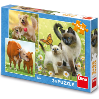 DINO Puzzle Rodinka 3x55 dílků