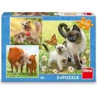 DINO Puzzle Rodinka 3x55 dílků