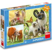 DINO Puzzle Rodinka 3x55 dílků