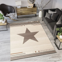 Moderní kusový koberec MAROKO - CENTER STAR krémový L916B