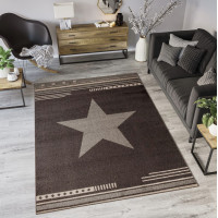 Moderní kusový koberec MAROKO - CENTER STAR tmavě hnědý L916A