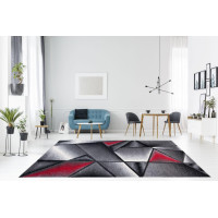 Moderní kusový koberec MATRA červeno-šedý J374C