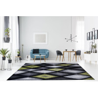 Moderní kusový koberec MATRA šedo-zelený J373C