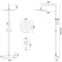 Sprchová souprava MAGNUS - zlatá