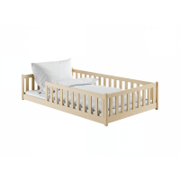 Dětská Montessori postel z masivu borovice BETTY - 200x120 cm - PŘÍRODNÍ