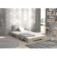Dětská Montessori postel SIMPI 140x70 cm + MATRACE - sonoma