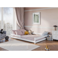 Dětská Montessori postel z masivu borovice ALICE - 200x140 cm - BÍLÁ