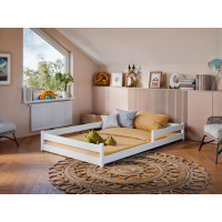 Dětská Montessori postel z masivu borovice ALICE - 200x120 cm - BÍLÁ