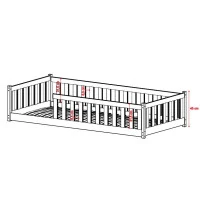 Dětská Montessori postel z masivu borovice BETTY - 200x120 cm - BÍLÁ