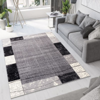 Kusový koberec TAPIS Tiles - tmavě šedý