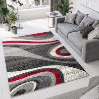 Kusový koberec TAPIS Winding - šedý/červený