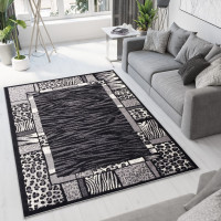 Kusový koberec TAPIS Skin - černý/šedý