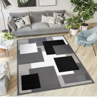 Kusový koberec TAPIS Squares - tmavě šedý