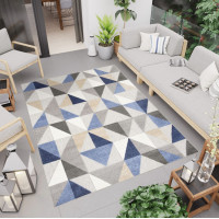 Kusový koberec AVENTURA Geometric - modrý/šedý