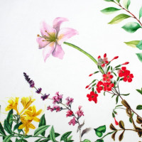 Velikonoční ubrus BLISS Květy - 110x160 cm - bílý