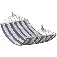 Závěsná houpací síť ULTIMATE XXL 200x150 cm - šedá s pruhy