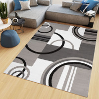 Kusový koberec MAYA Circles - šedý
