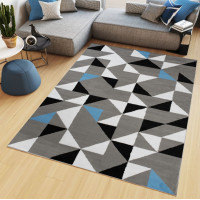 Kusový koberec MAYA Geometric - modrý/šedý