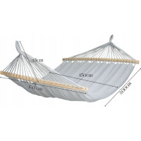 Závěsná houpací síť ULTIMATE XXL 200x150 cm - šedá s pruhy