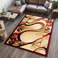 Kusový koberec ANTOGYA Wave - krémový/červený