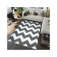Kusový koberec ISFAHAN Zig zag - tmavě šedý/krémový