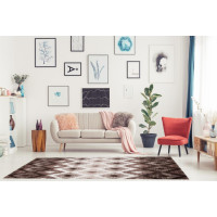 Kusový koberec RASTA Tiles - hnědý/béžový