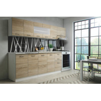 Kuchyňská linka PETRA 260 cm - dub sonoma/bílá