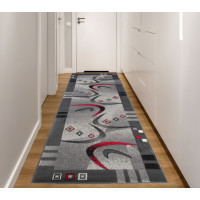 Běhoun TAPIS Modern - šedý/červený