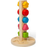 Bigjigs Toys Dřevěná věž s maticemi a šrouby