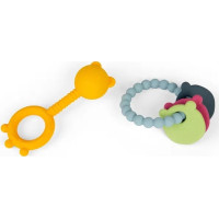 Bigjigs Toys Chrastítko a kousátko 2 v 1 a kousací kroužek Medvídek