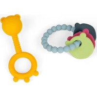 Bigjigs Toys Chrastítko a kousátko 2 v 1 a kousací kroužek Medvídek