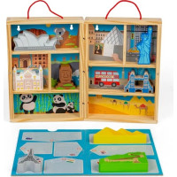 Bigjigs Toys Dřevěná cestovatelská hrací sada