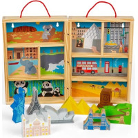 Bigjigs Toys Dřevěná cestovatelská hrací sada