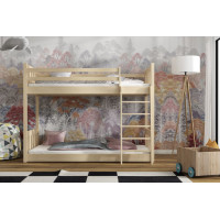 Dětská patrová postel z masivu borovice ŠIMON s Montessori lůžkem - 200x80 cm - PŘÍRODNÍ BOROVICE