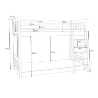 Dětská patrová postel z masivu borovice ŠIMON s Montessori lůžkem - 200x80 cm - BÍLÁ