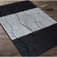 Sada koupelnových předložek s výřezem TÁŇA - tiles - černá