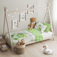 Dětské bavlněné povlečení do postýlky 135x100 cm CUDDLES - Dino