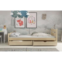 Dětská postel z masivu borovice MAX se šuplíky - 200x80 cm - PŘÍRODNÍ BOROVICE