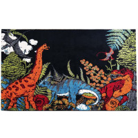 Dětský koberec Dinosauři - černý